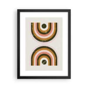 Affiche dans un cadre noir - Poster - Abstraction jumelle - 30x40 cm