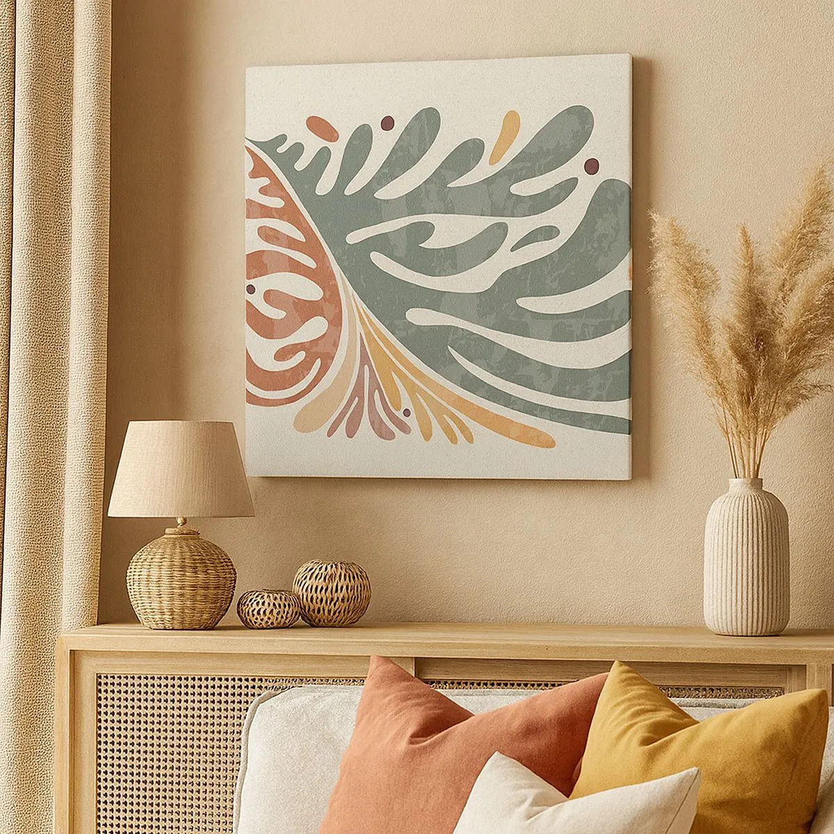 Impression sur toile - Image sur toile - Feuille multicolore - 30x30 cm