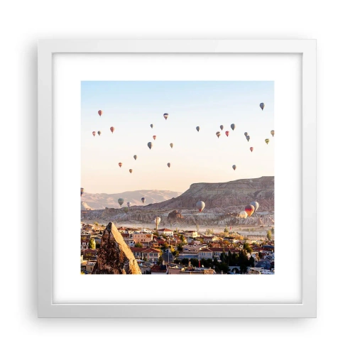 Affiche dans un cadre blanc - Poster - Comme des navires dans le ciel - 30x30 cm