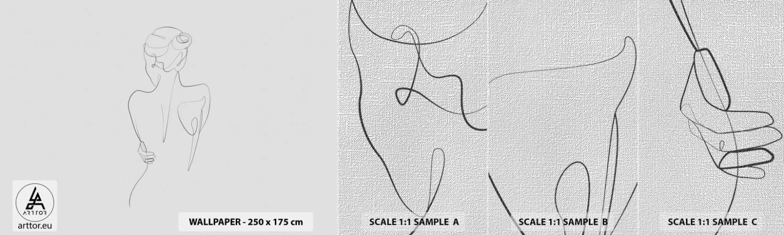 Échantillon de Papier Peint Premium Canvas - Musique corporelle - Graphique, Corps, Morceau - 100x30 cm
