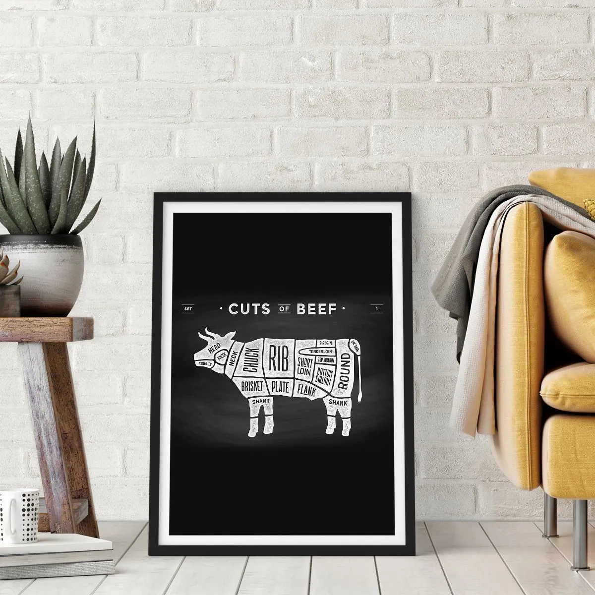 Affiche dans un cadre noir - Poster - L'art de la découpe - 70x100 cm