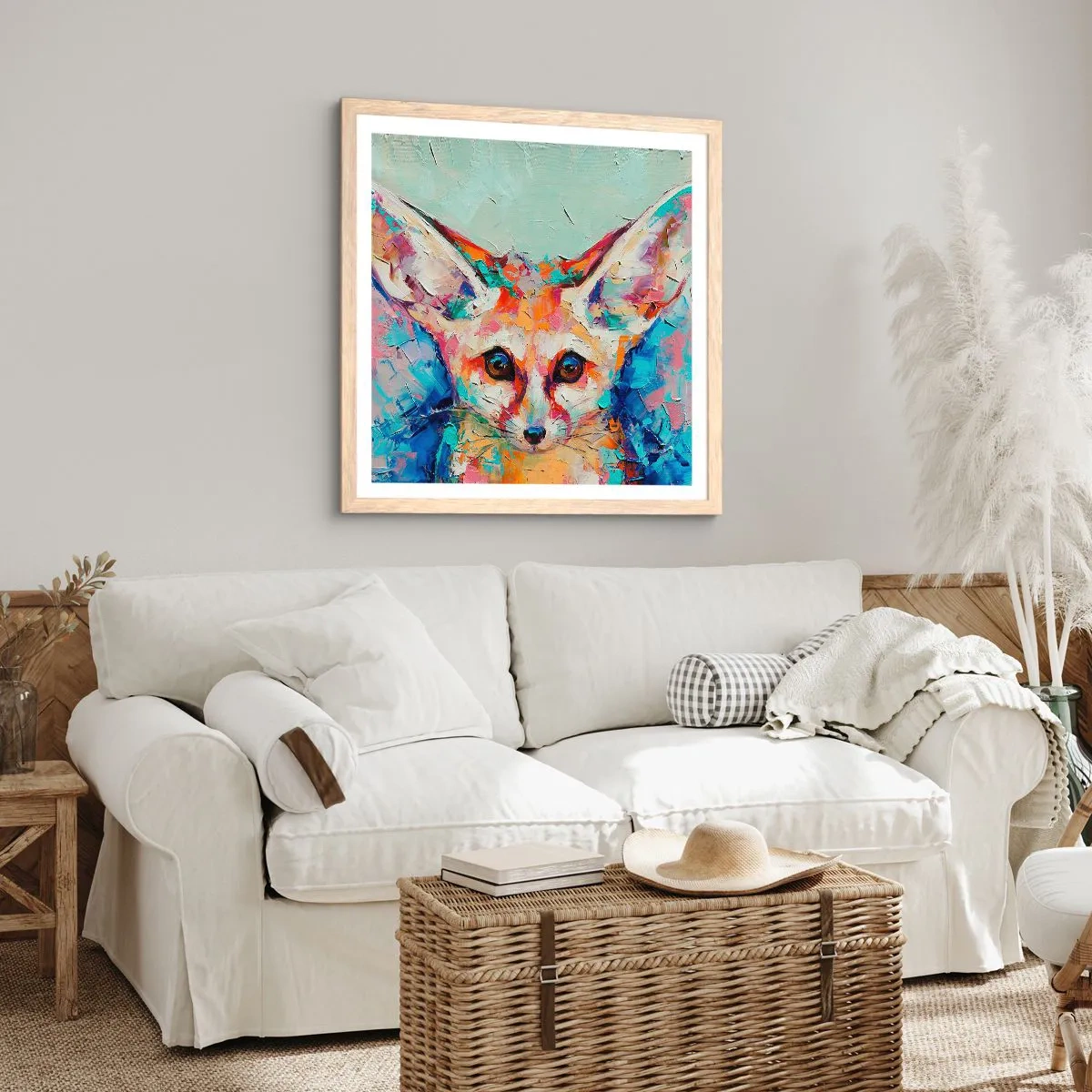 Affiche dans un chêne clair - Poster - Etes-vous prêts pour moi? - 60x60 cm