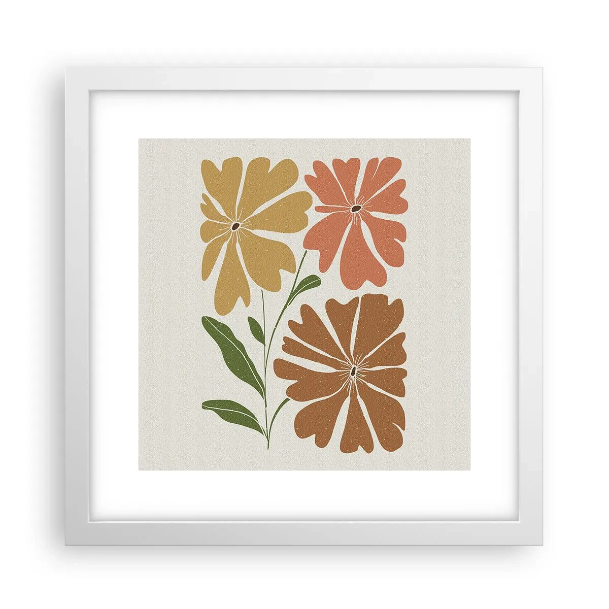 Affiche dans un cadre blanc - Poster - Nature et géométrie - 30x30 cm