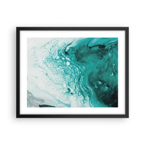 Affiche dans un cadre noir - Poster - Se fondre dans le bleu et le turquoise - 50x40 cm