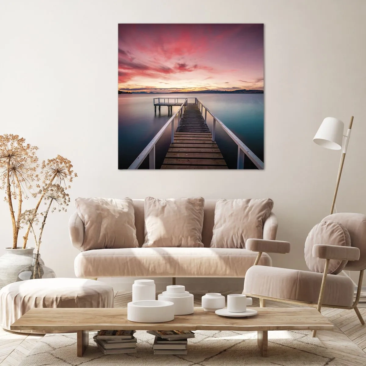 Impression sur toile - Image sur toile - La douce flamme du soir - 50x50 cm