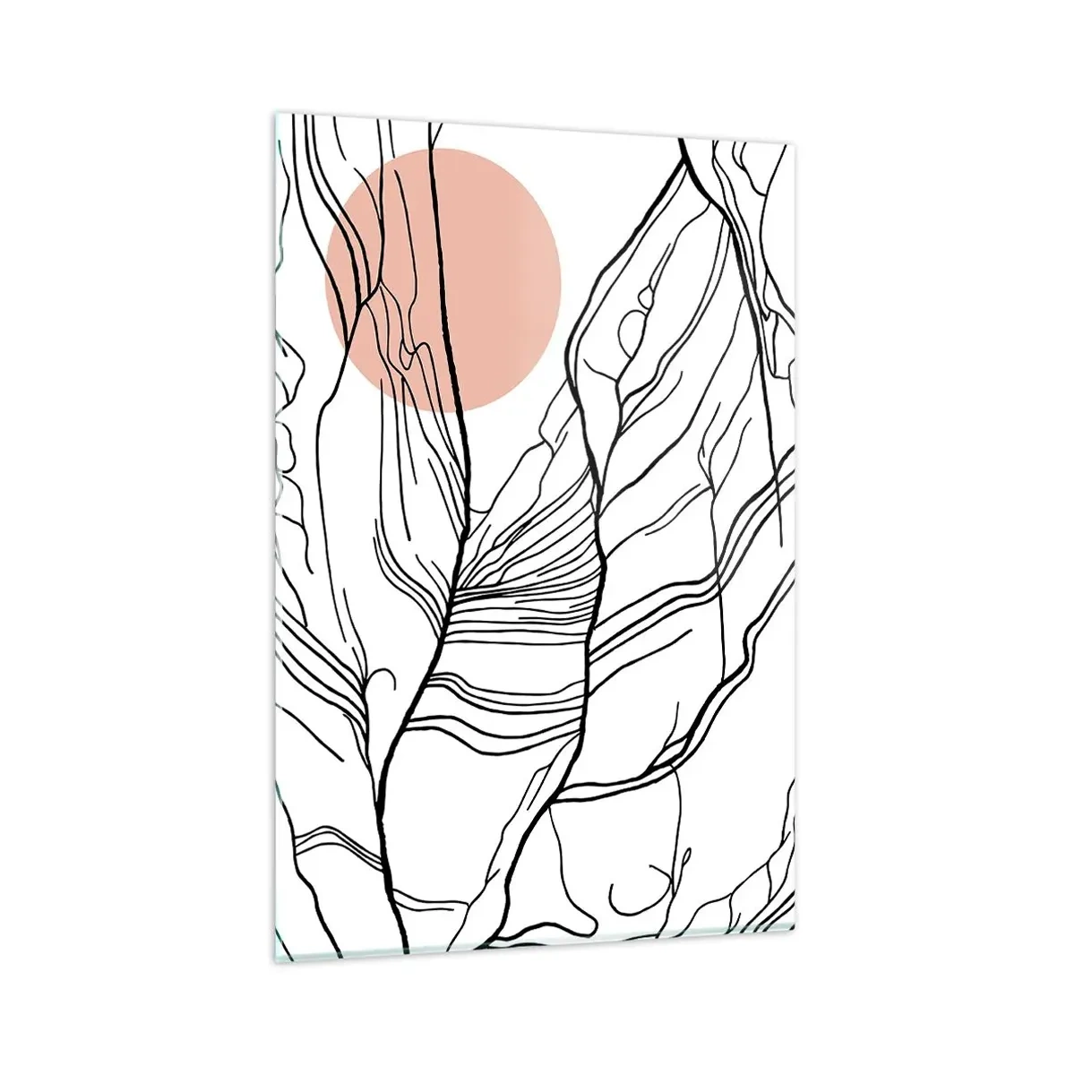 Impression sur verre - Image sur verre - Lignes minimalistes avec un accent géométrique - 80x120cm - Dans un réseau de brindilles - Décoration murale moderne pour le salon et la chambre ARTTOR