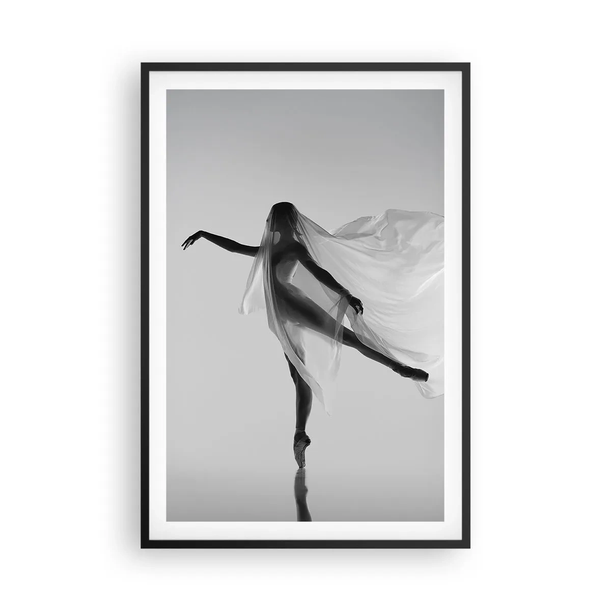 Affiche dans un cadre noir - Poster - Légèreté et grâce - 61x91 cm