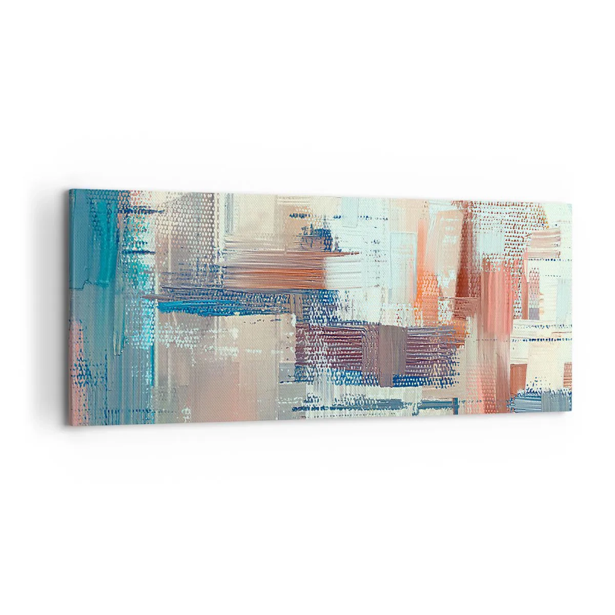 Impression sur toile - Image sur toile - Composition abstraite dans les tons de bleu et de beige - 120x50cm - Atteindre la lumière - Décoration murale moderne pour le salon et la chambre ARTTOR