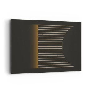 Impression sur toile - Image sur toile - Motif géométrique à rayures sur fond sombre - 120x80cm - Explorez les ténèbres - Décoration murale moderne pour le salon et la chambre ARTTOR
