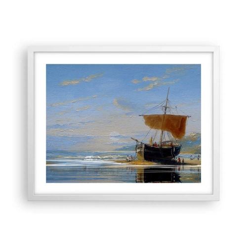 Affiche dans un cadre blanc - Poster - Eau, terre, air - 50x40 cm