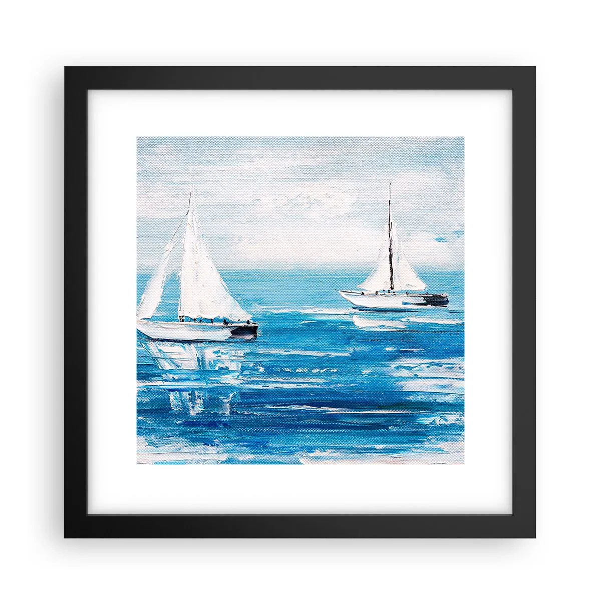 Affiche dans un cadre noir - Poster - Avec un ami à mes côtés - 30x30 cm