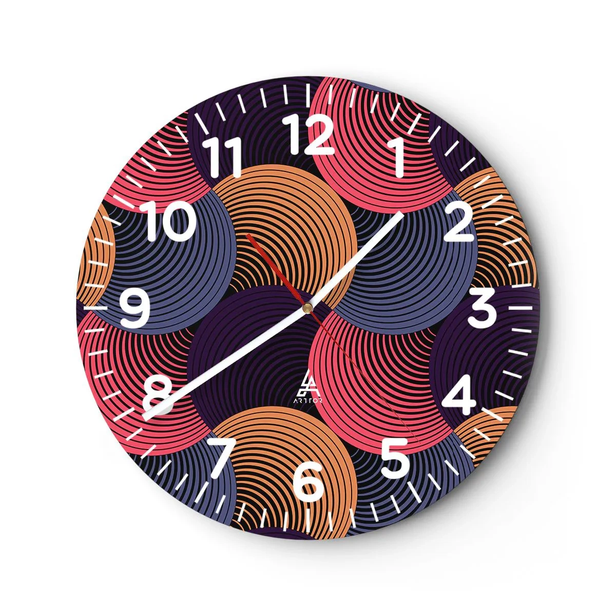 Horloge murale - Pendule murale - Dans un rythme circulaire - 40x40 cm