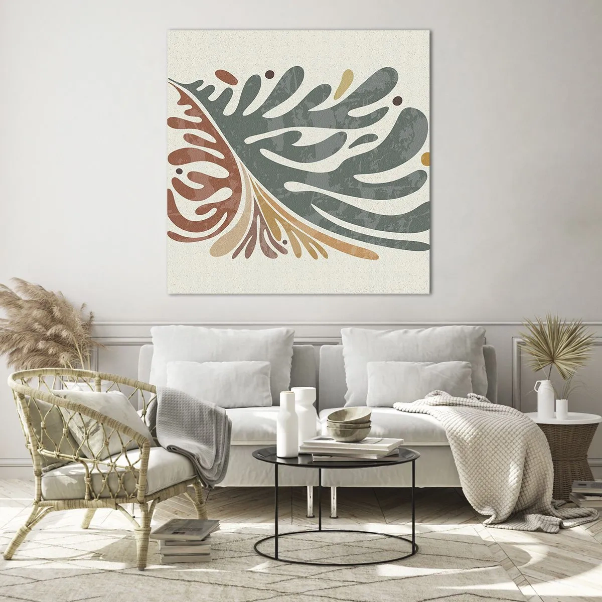 Impression sur verre - Image sur verre - Feuille multicolore - 40x40 cm