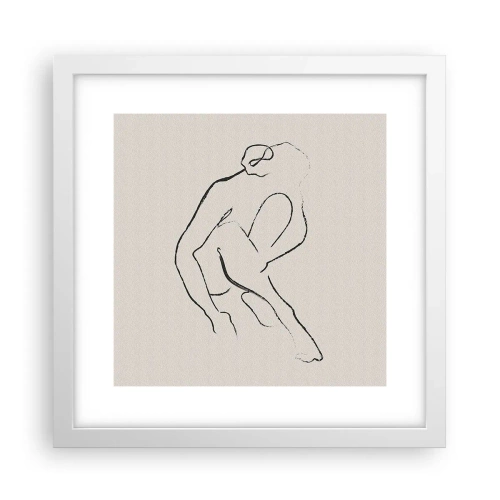 Affiche dans un cadre blanc - Poster - Croquis intime - 30x30 cm