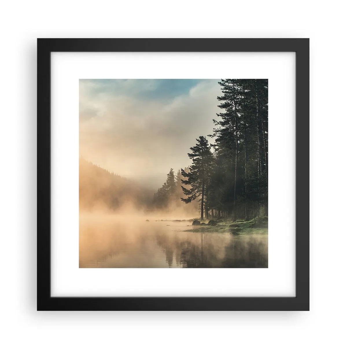 Affiche dans un cadre noir - Poster - Naissance du jour - 30x30 cm