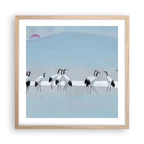 Affiche dans un chêne clair - Poster - Après une chaude journée - 50x50 cm