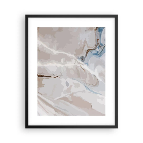 Affiche dans un cadre noir - Poster - Le bleu serpente sous le blanc - 40x50 cm