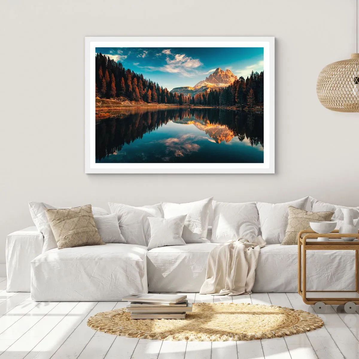 Affiche dans un cadre blanc - Poster - Double paysage - 100x70 cm