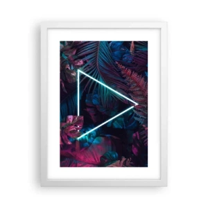 Affiche dans un cadre blanc - Poster - Jardin de style disco - 30x40 cm