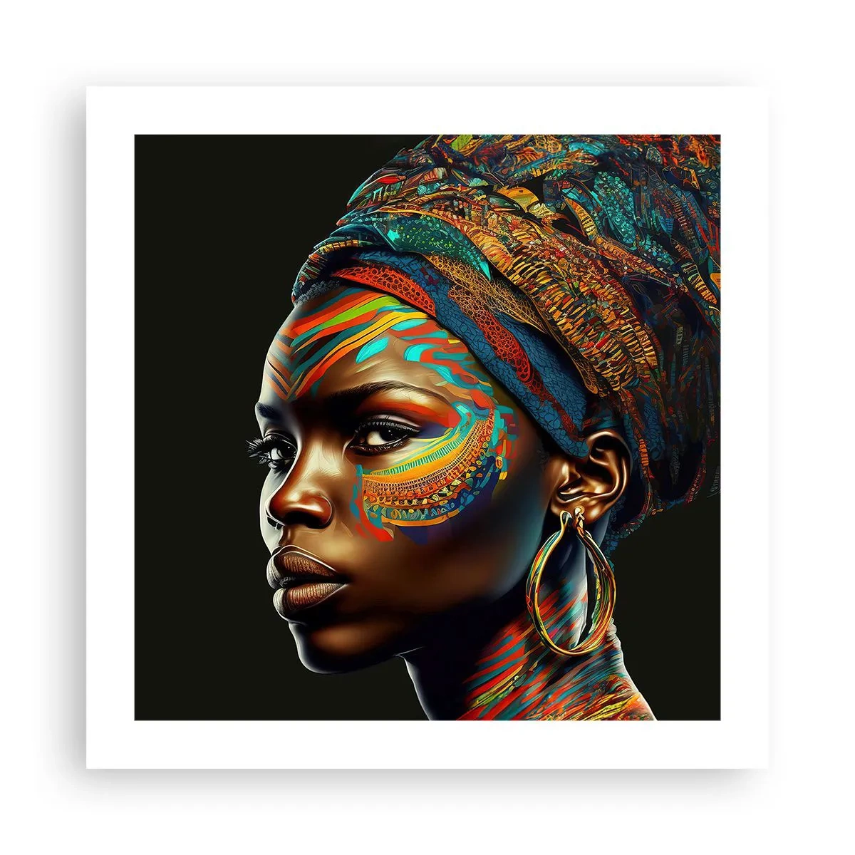 Affiche - Poster - reine africaine - 50x50 cm