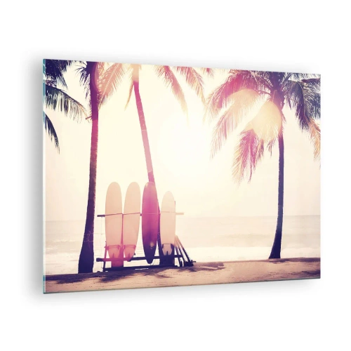 Impression sur verre - Image sur verre - Ce sera une belle journée - 70x50cm - Ca va être une journée magnifique - Décoration murale moderne pour le salon et la chambre ARTTOR