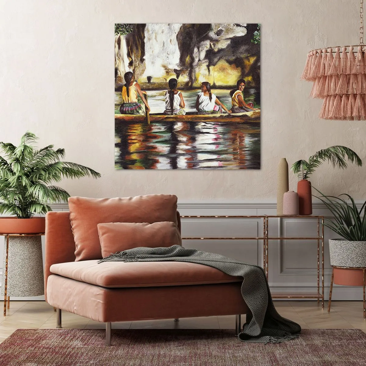 Impression sur toile - Image sur toile - Dans un paradis polynésien - 40x40 cm