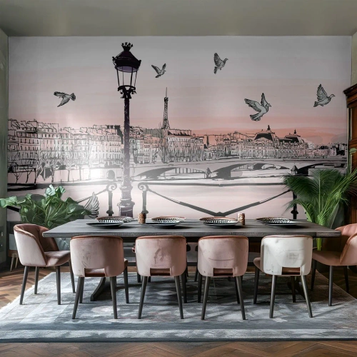 Papier peint sur mesure Standard Eco - Sur les toits de Paris - Architecture, Ville, Paris