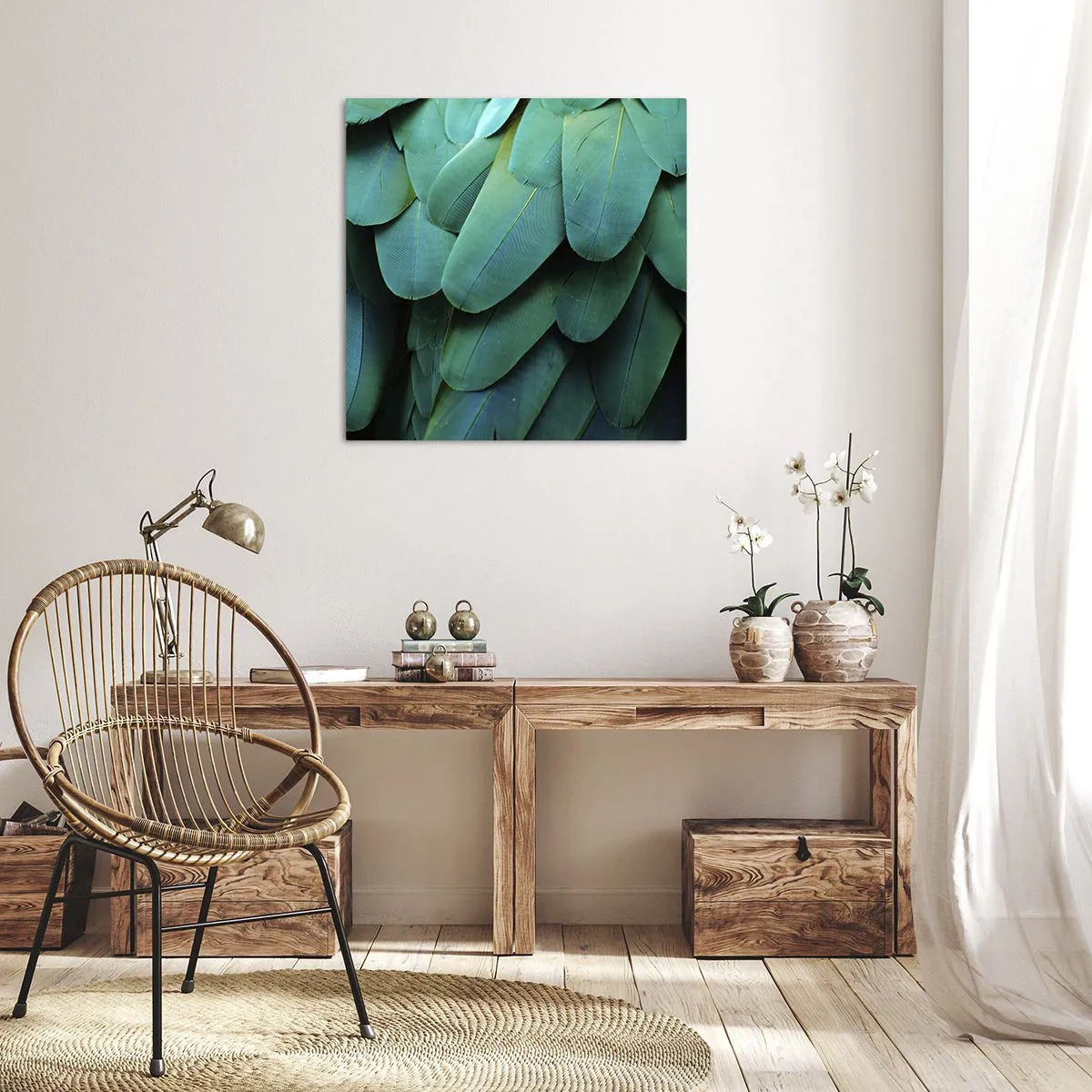 Impression sur toile - Image sur toile - Perfection de la nature du perroquet - 60x60 cm