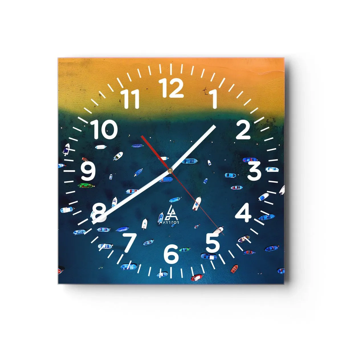 Horloge murale - Pendule murale - Jeu de vacances - 40x40 cm