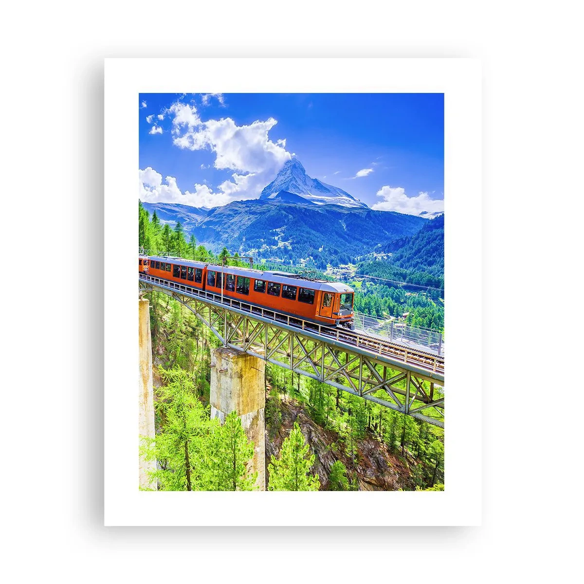 Affiche - Poster - Train dans les Alpes - 40x50 cm