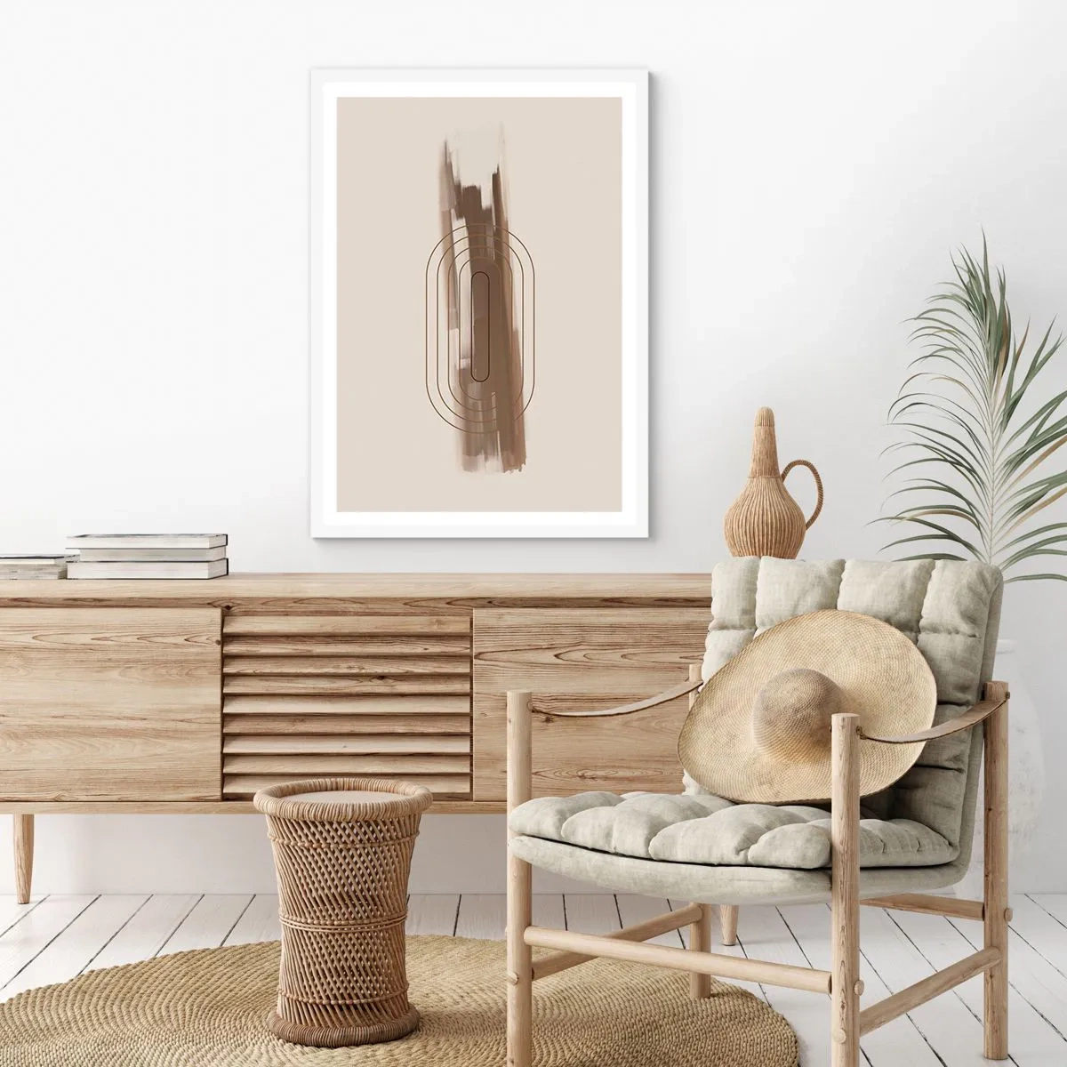 Affiche dans un cadre blanc - Poster - Parfum de gris - 50x70 cm