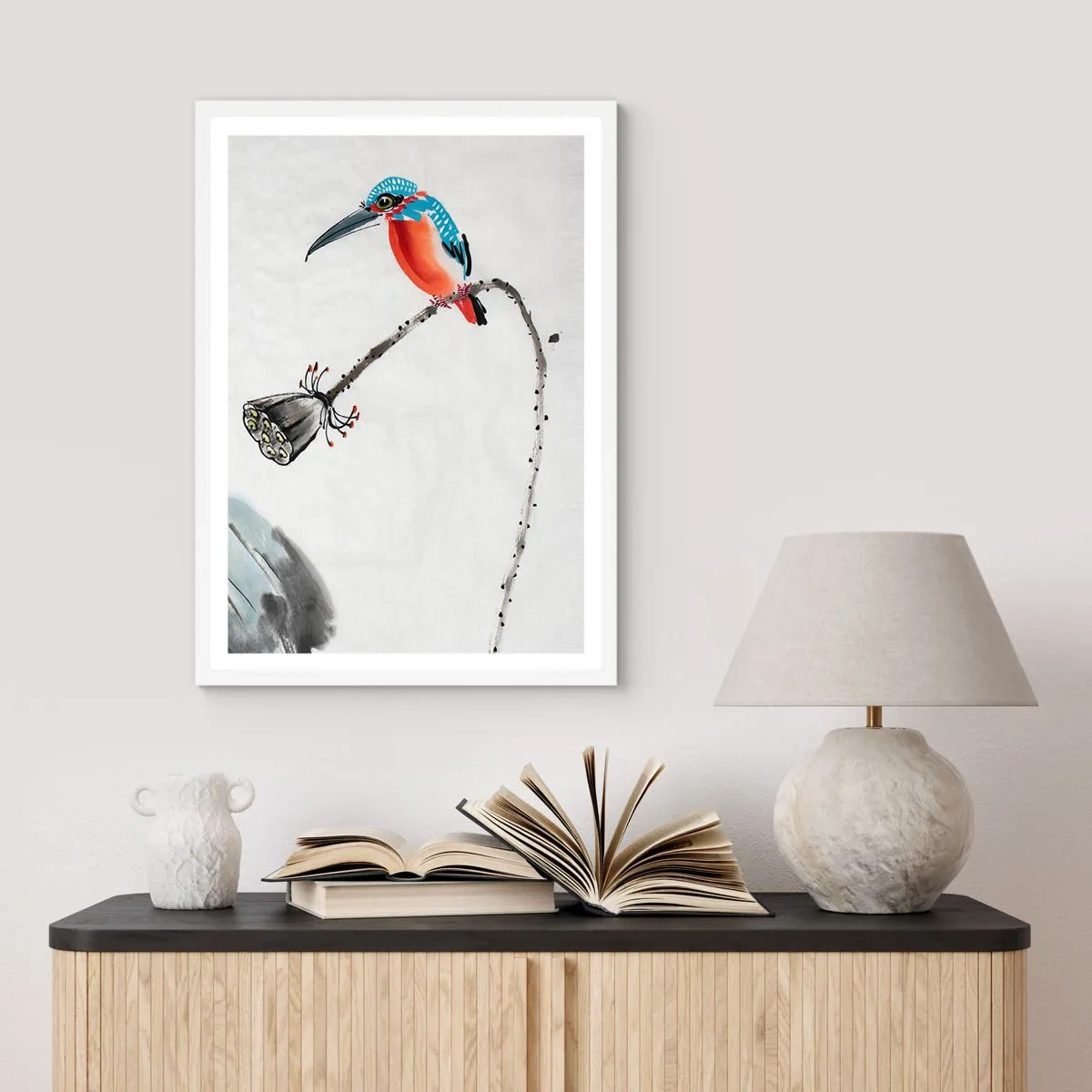 Affiche dans un cadre blanc - Poster - La vie du champ - 50x70 cm