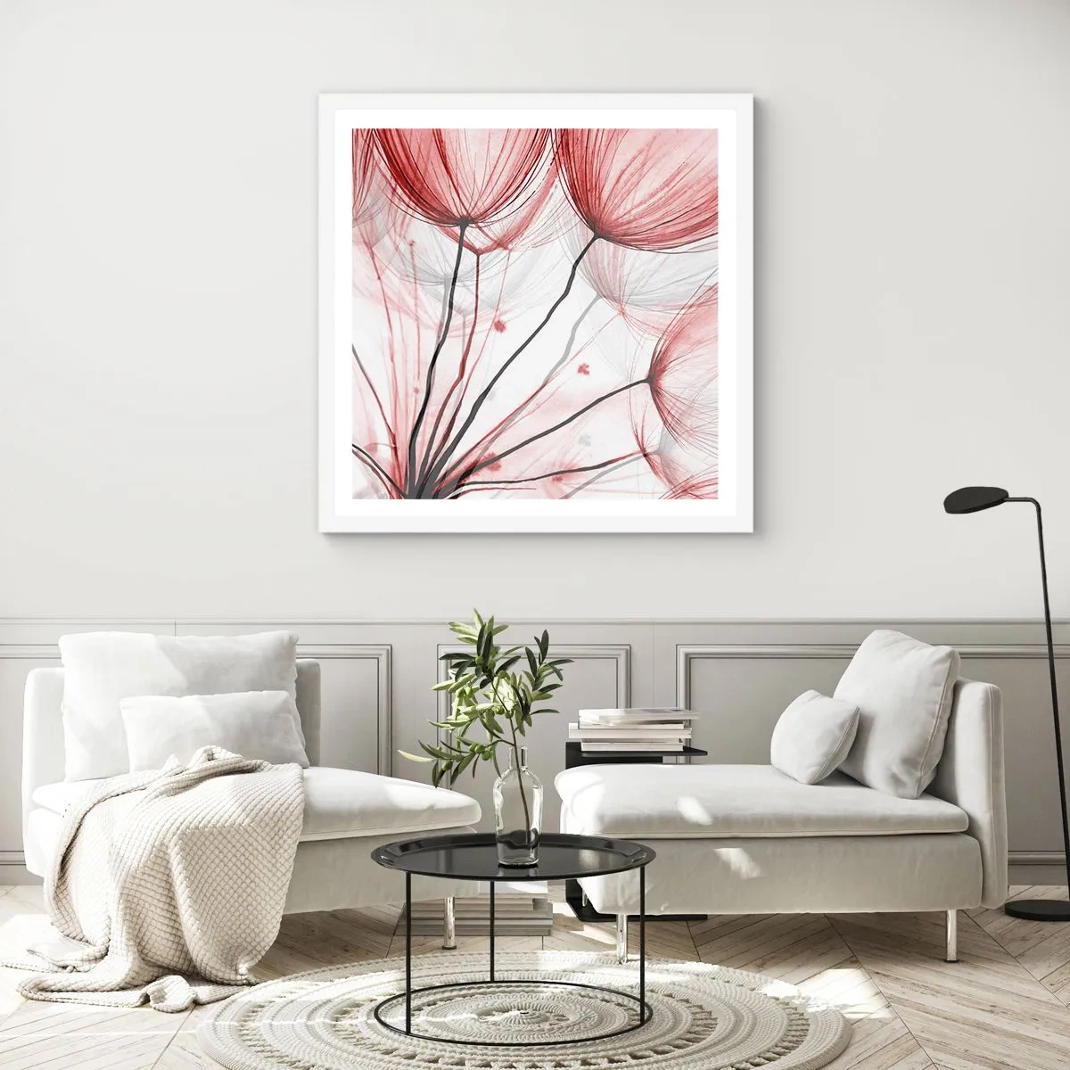 Affiche dans un cadre blanc - Poster - Avant le départ - 60x60 cm