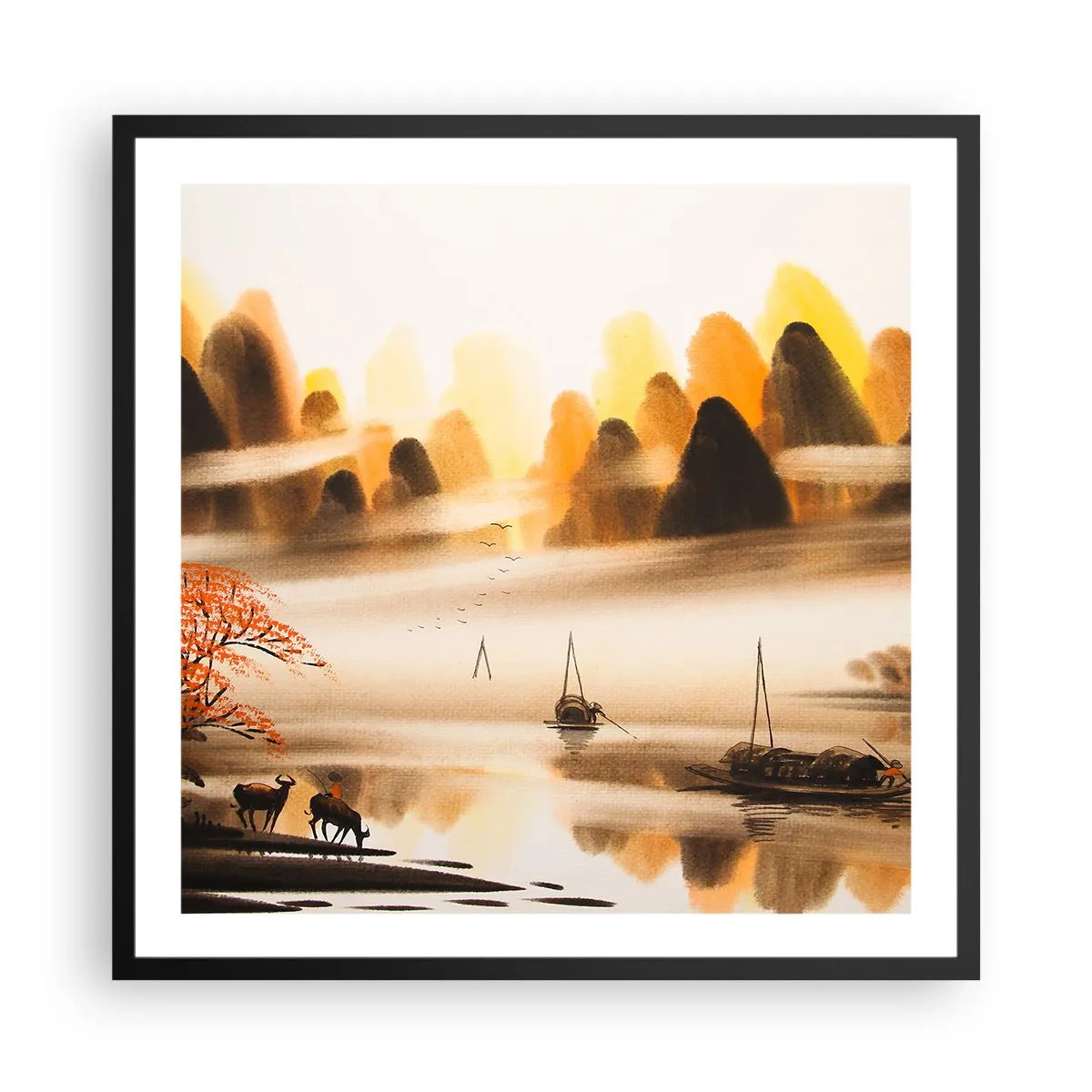 Affiche dans un cadre noir - Poster - Plus loin que l'Extrême-Orient - 60x60 cm