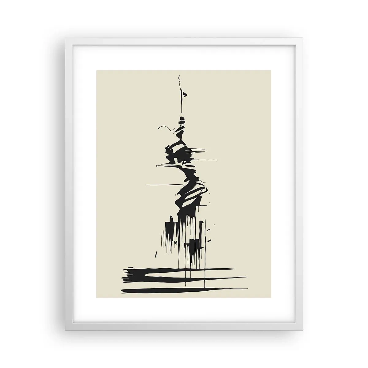 Affiche dans un cadre blanc - Poster - Abstraction hâtive - 40x50 cm