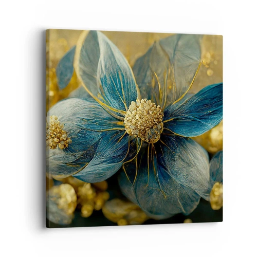 Impression sur toile - Image sur toile - Fleurir avec de l'or - 40x40 cm