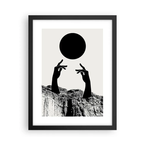 Affiche dans un cadre noir - Poster - Composition surréaliste : le soleil et le reste - 30x40 cm