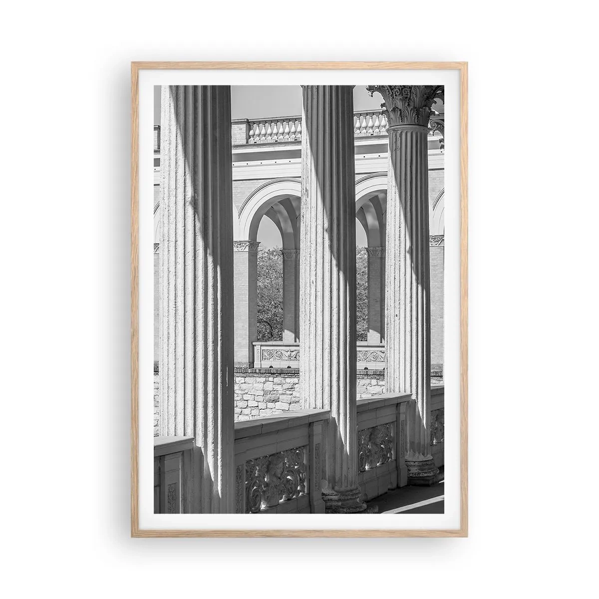 Affiche dans un chêne clair - Poster - Arcade ensoleillée - 70x100 cm