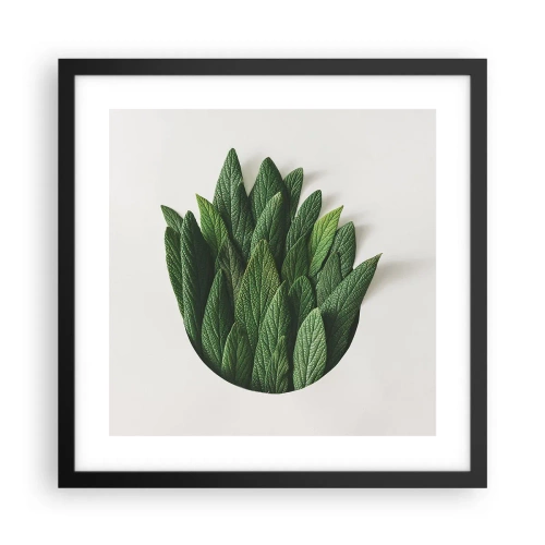 Affiche dans un cadre noir - Poster - Curiosité sans retenue - 40x40 cm