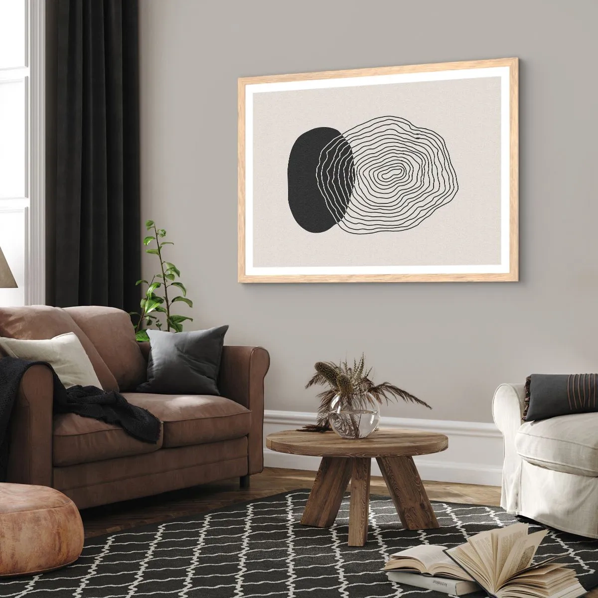 Affiche dans un chêne clair - Poster - Durabilité et oscillation - 70x50 cm