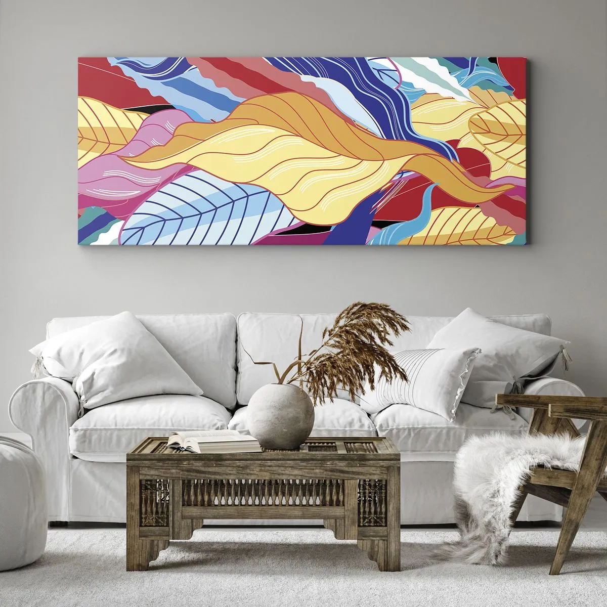 Impression sur toile - Image sur toile - Un désordre coloré - 100x40 cm