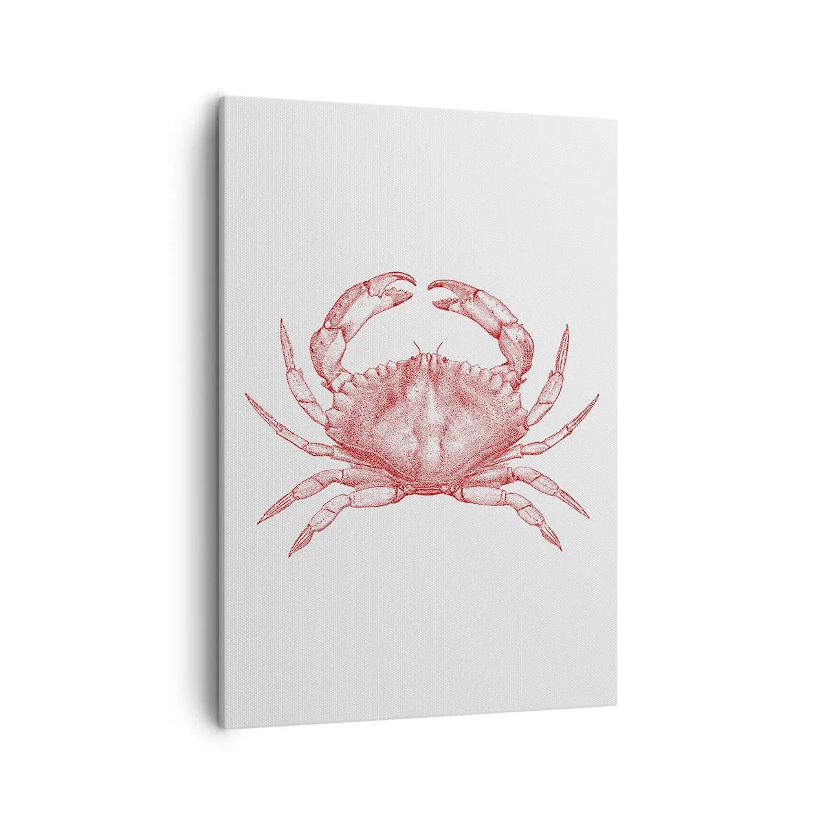 Impression sur toile - Image sur toile - Dessin d'un crabe dans une teinte rouge - 50x70cm - Le crabe des crabes - Décoration murale moderne pour le salon et la chambre ARTTOR