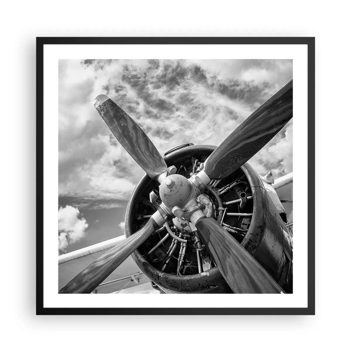 Affiche dans un cadre noir - Poster - Dompteur de ciel - 60x60 cm
