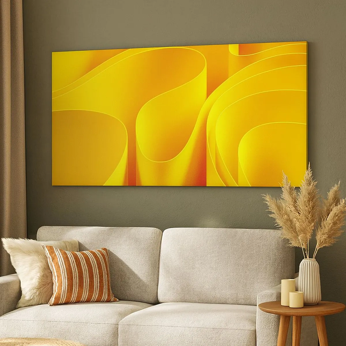 Impression sur toile - Image sur toile - Comme les vagues du soleil - 100x40 cm