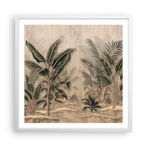 Affiche dans un cadre blanc - Poster - Une gravure de style colonial - 60x60 cm