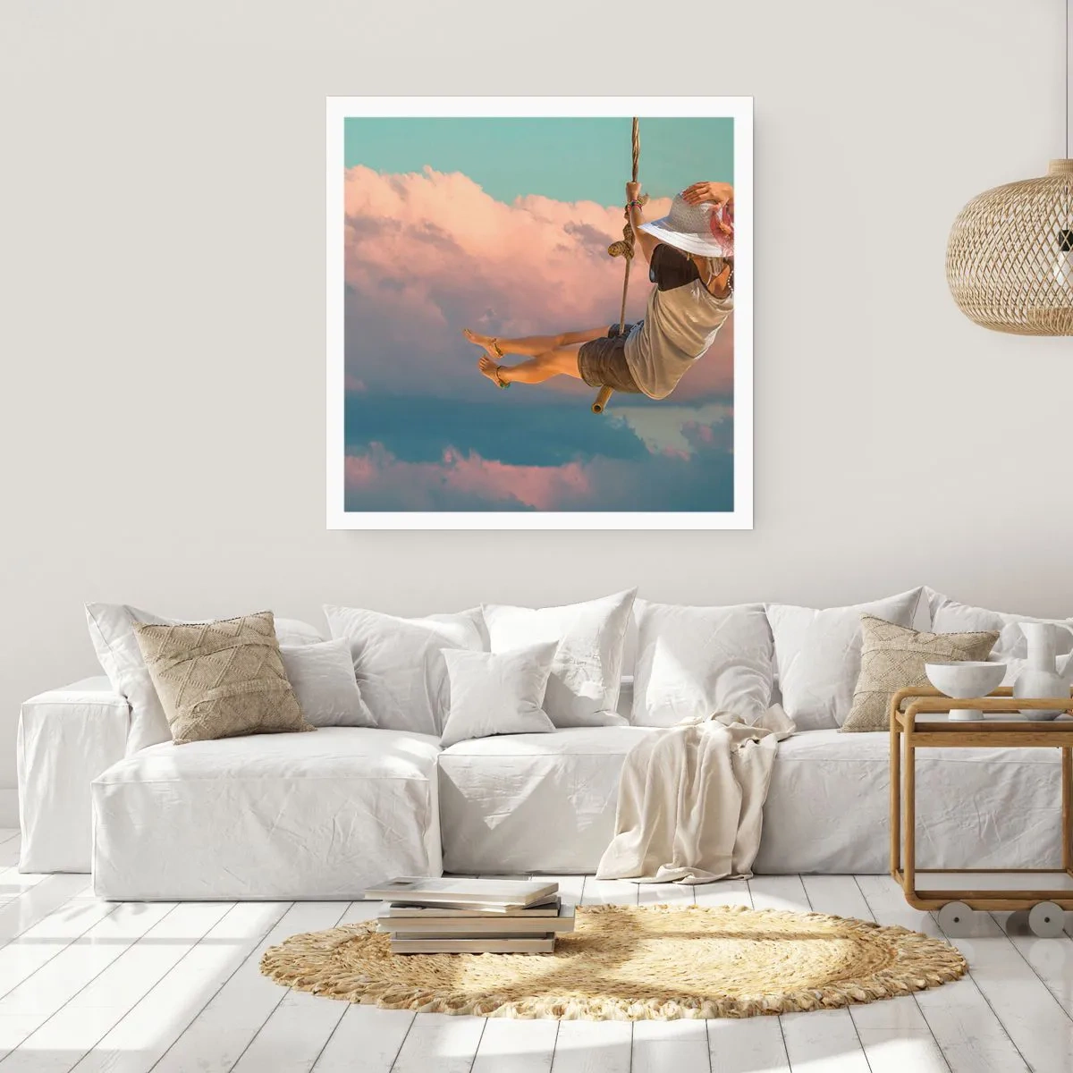 Affiche - Poster - S'amuser dans les nuages - 40x40 cm