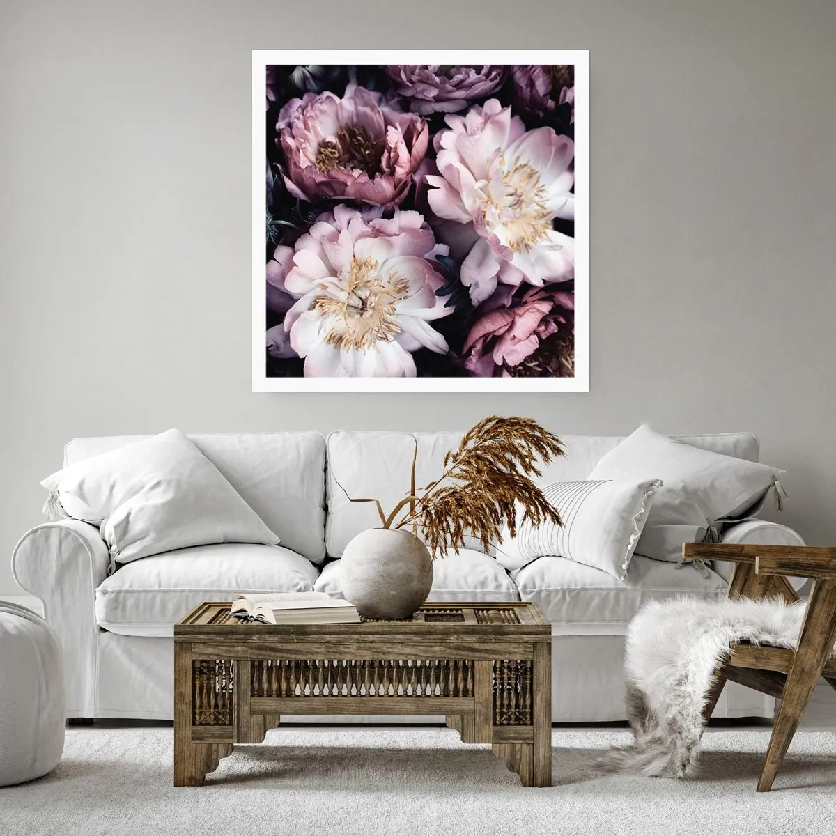 Affiche - Poster - Bouquet à l'ancienne - 40x40 cm