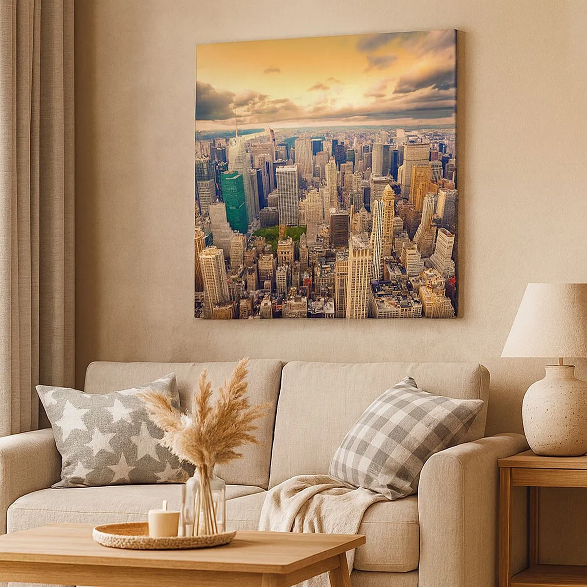 Impression sur toile - Image sur toile - Métropole dorée - 30x30 cm