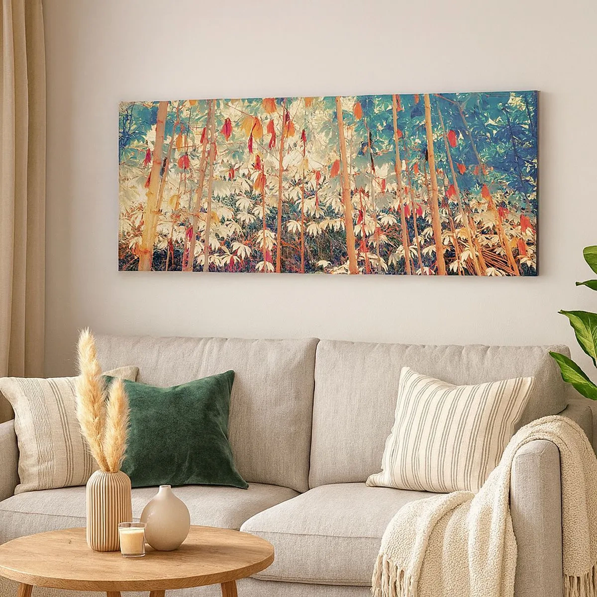 Impression sur toile - Image sur toile - La vie secrète des feuilles - 100x40 cm