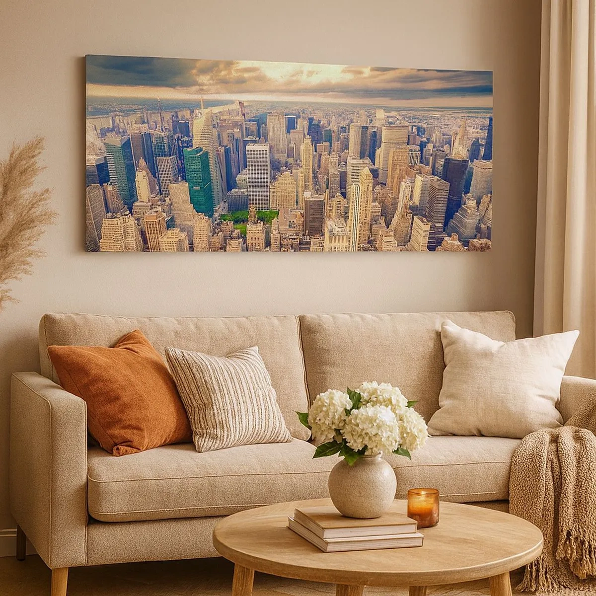 Impression sur toile - Image sur toile - Métropole dorée - 100x40 cm